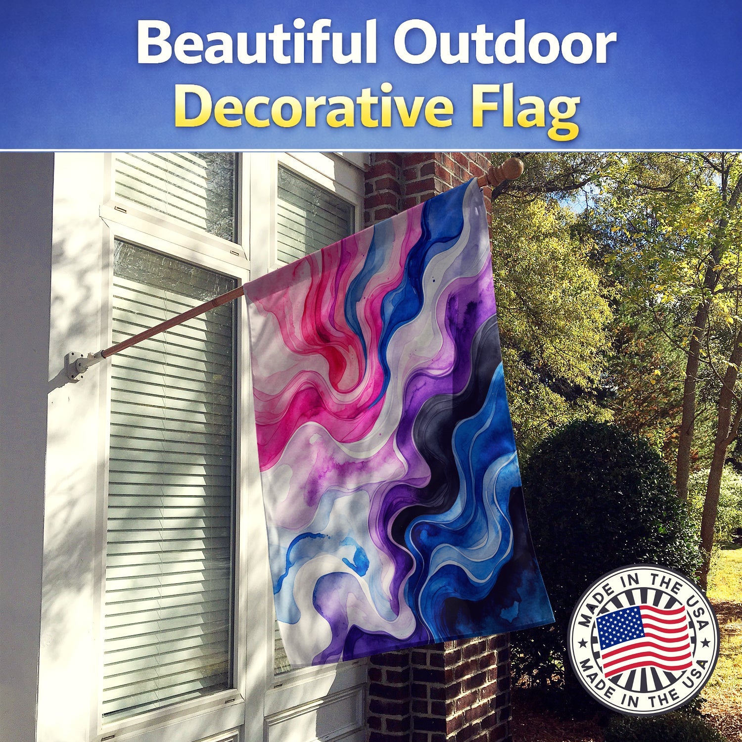 Genderfluid Pride House Flag 28x40 Porch Sleeve Pole Decorative Outside Yard Banner Artwork Wall Hanging, Polyester