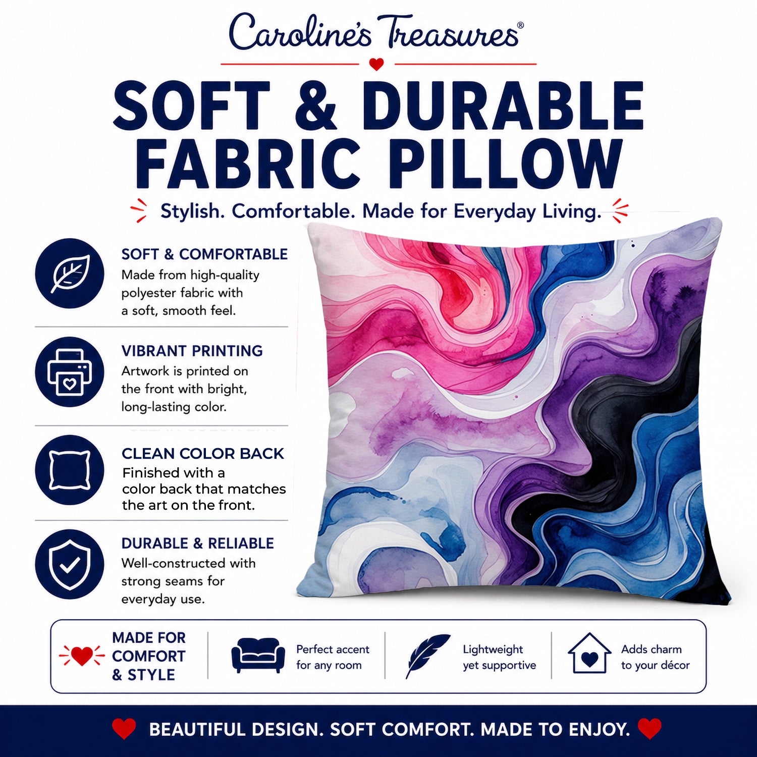 Genderfluid Pride Decorative Throw Pillow 14x14 Indoor Outdoor Accent Cushion, Fabric Cover with Insert for Sofa, Bed, Porch & Living Room