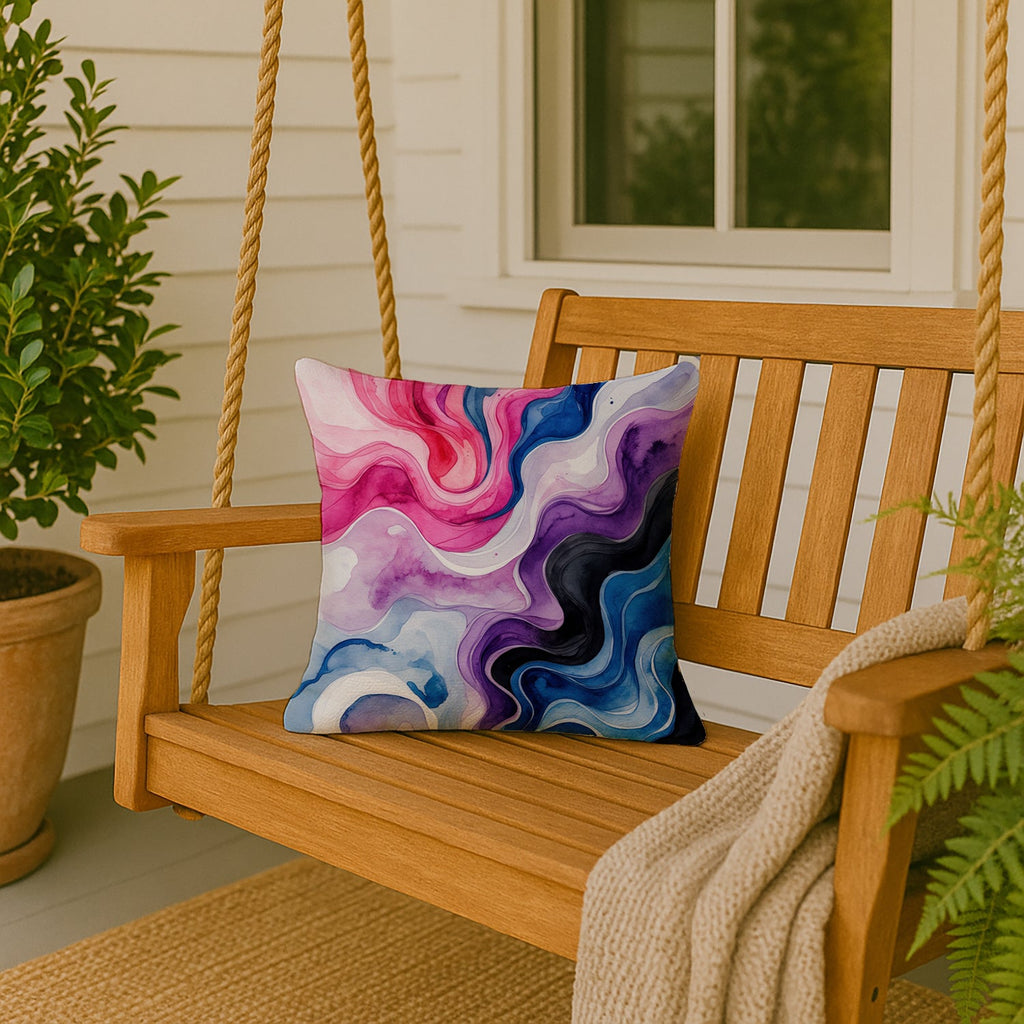 Genderfluid Pride Decorative Throw Pillow 18x18 Indoor Outdoor Accent Cushion, Fabric Cover with Insert for Sofa, Bed, Porch & Living Room