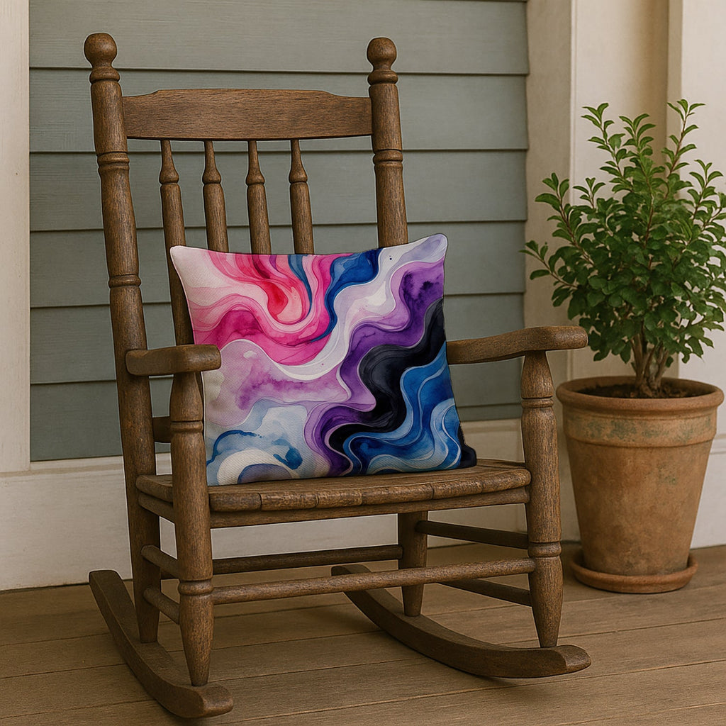 Genderfluid Pride Decorative Throw Pillow 18x18 Indoor Outdoor Accent Cushion, Fabric Cover with Insert for Sofa, Bed, Porch & Living Room