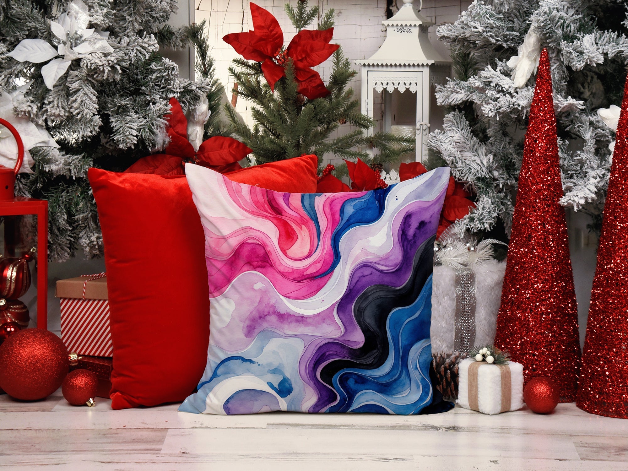 Genderfluid Pride Decorative Throw Pillow 18x18 Indoor Outdoor Accent Cushion, Fabric Cover with Insert for Sofa, Bed, Porch & Living Room