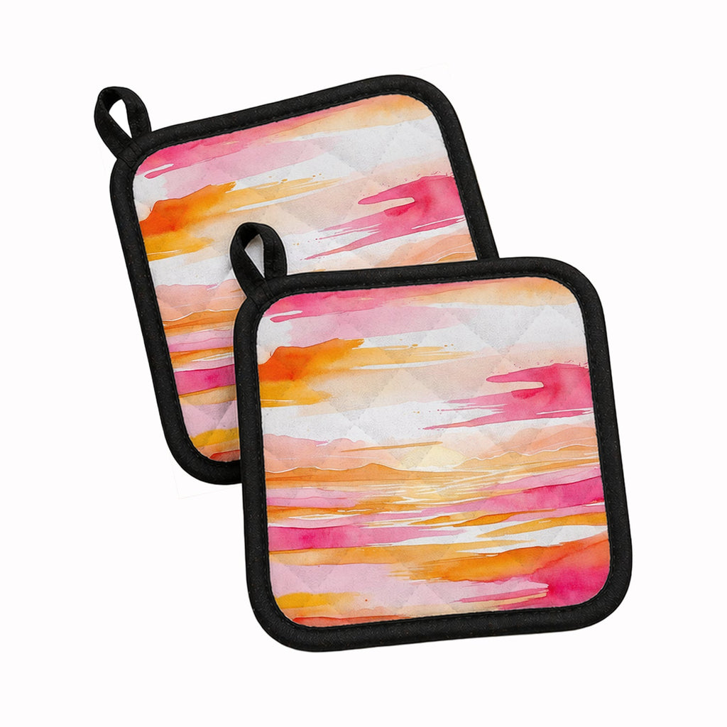 Lesbian and Limitless Pride Pot Holder Set of 2 Heat Resistant Quilted Hot Pads 7.5 x 7.5 Inch, Insulated Kitchen Trivets for Cooking & Baking