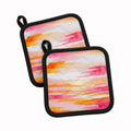 Lesbian and Limitless Pride Pot Holder Set of 2 Heat Resistant Quilted Hot Pads 7.5 x 7.5 Inch, Insulated Kitchen Trivets for Cooking & Baking