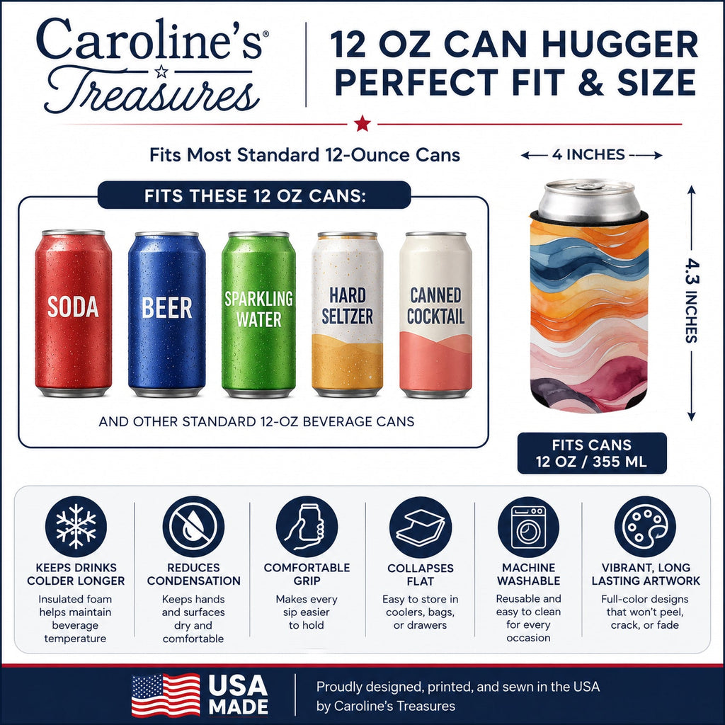 Lesbian Pride Can or Bottle Hugger Cooler Sleeve for Standard 12 oz Cans, Insulated Foam Beer & Soda Can Hugger Reusable