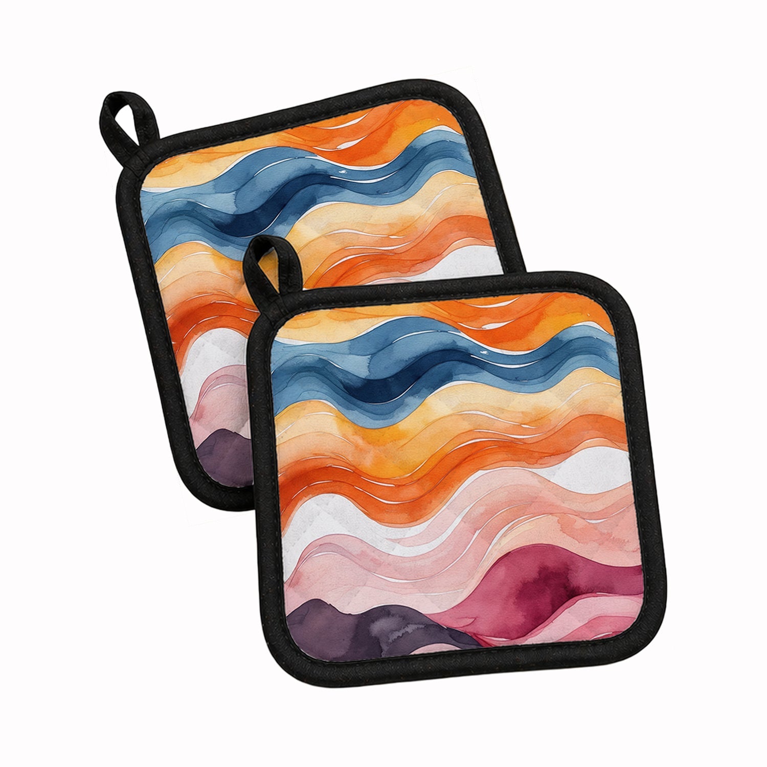 Lesbian Pride Pot Holder Set of 2 Heat Resistant Quilted Hot Pads 7.5 x 7.5 Inch, Insulated Kitchen Trivets for Cooking & Baking