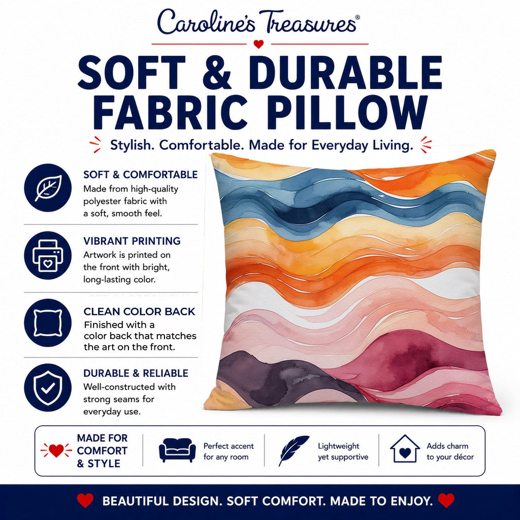 Lesbian Pride Decorative Throw Pillow 14x14 Indoor Outdoor Accent Cushion, Fabric Cover with Insert for Sofa, Bed, Porch & Living Room