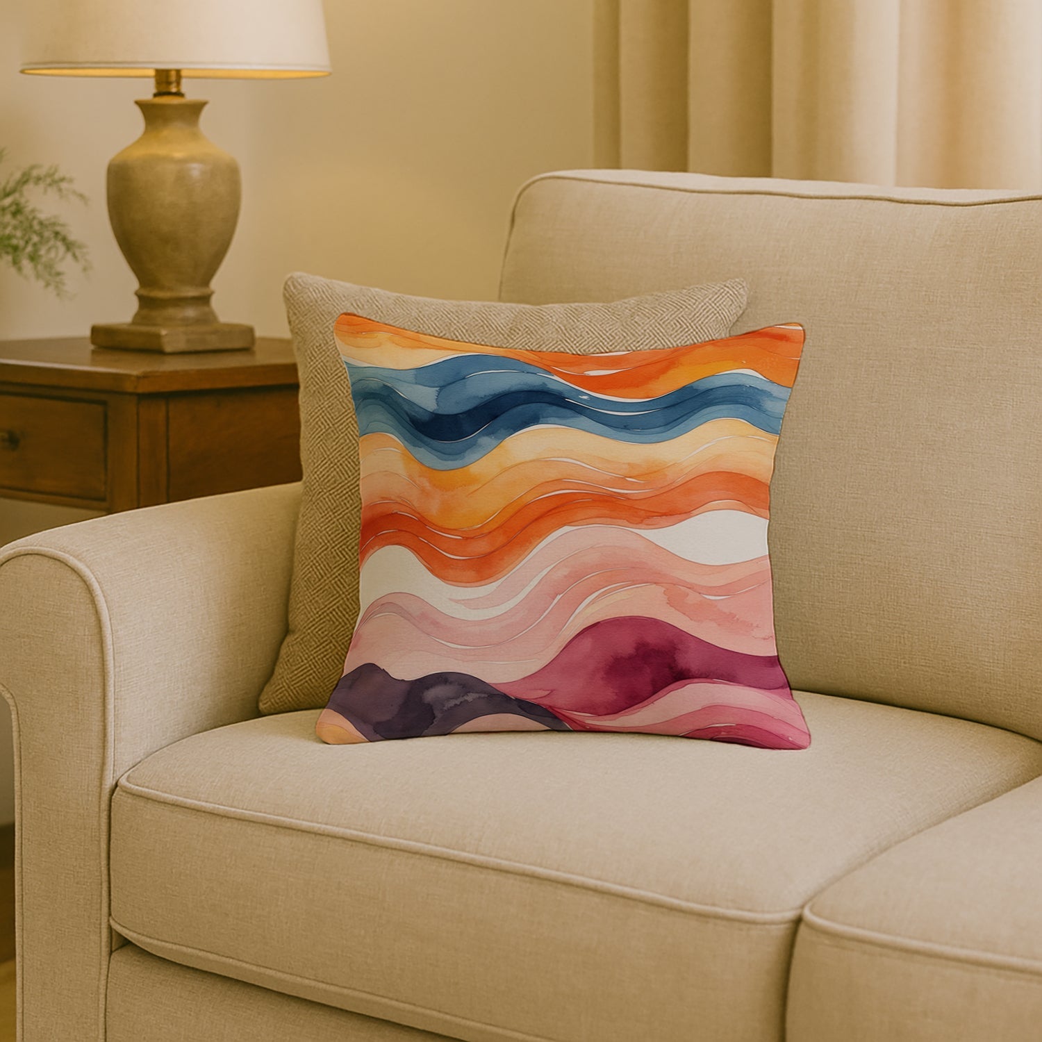 Lesbian Pride Decorative Throw Pillow 18x18 Indoor Outdoor Accent Cushion, Fabric Cover with Insert for Sofa, Bed, Porch & Living Room
