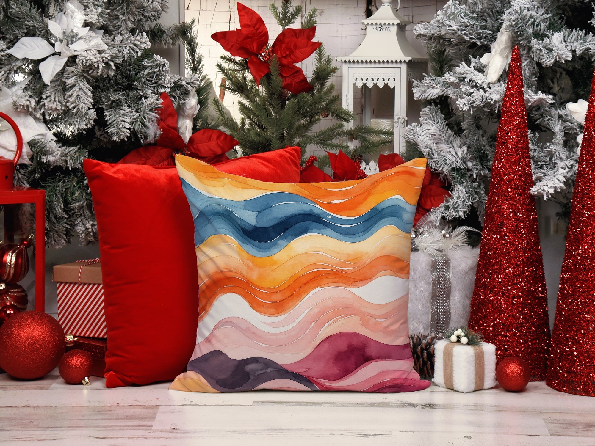 Lesbian Pride Decorative Throw Pillow 18x18 Indoor Outdoor Accent Cushion, Fabric Cover with Insert for Sofa, Bed, Porch & Living Room
