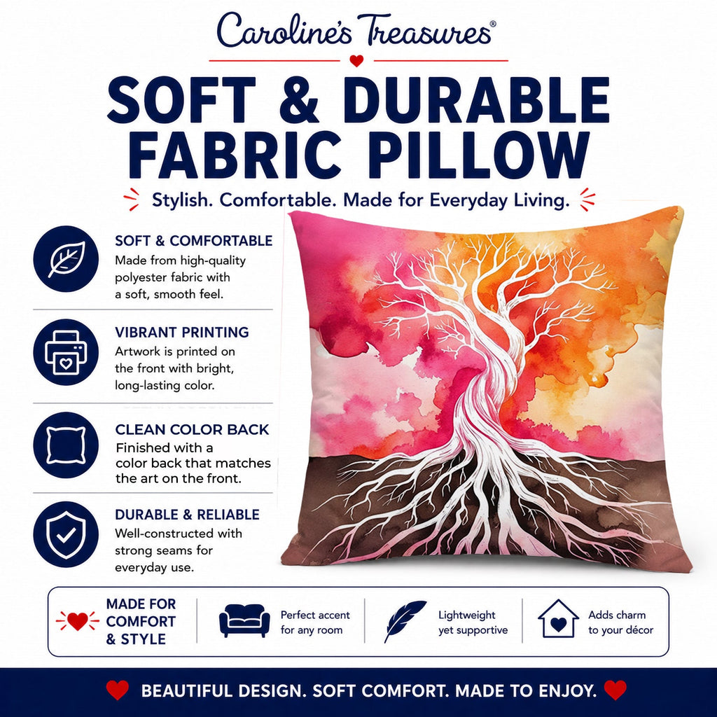 Rooted in Lesbian Pride Decorative Throw Pillow 14x14 Indoor Outdoor Accent Cushion, Fabric Cover with Insert for Sofa, Bed, Porch & Living Room