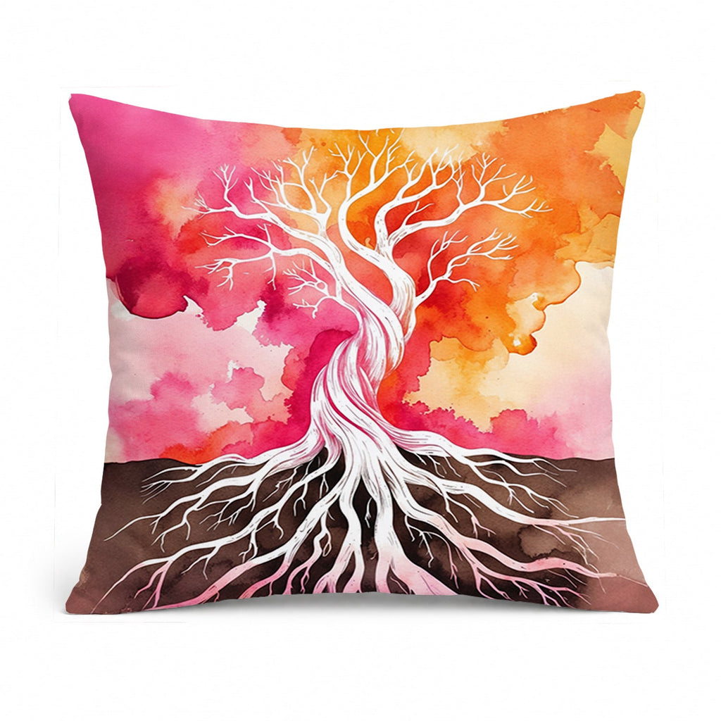 Rooted in Lesbian Pride Decorative Throw Pillow 14x14 Indoor Outdoor Accent Cushion, Fabric Cover with Insert for Sofa, Bed, Porch & Living Room