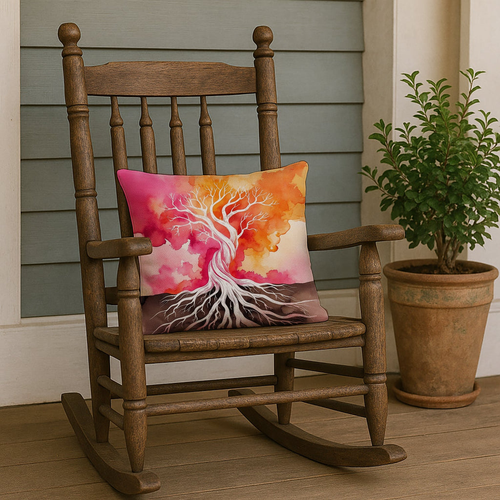 Rooted in Lesbian Pride Decorative Throw Pillow 18x18 Indoor Outdoor Accent Cushion, Fabric Cover with Insert for Sofa, Bed, Porch & Living Room