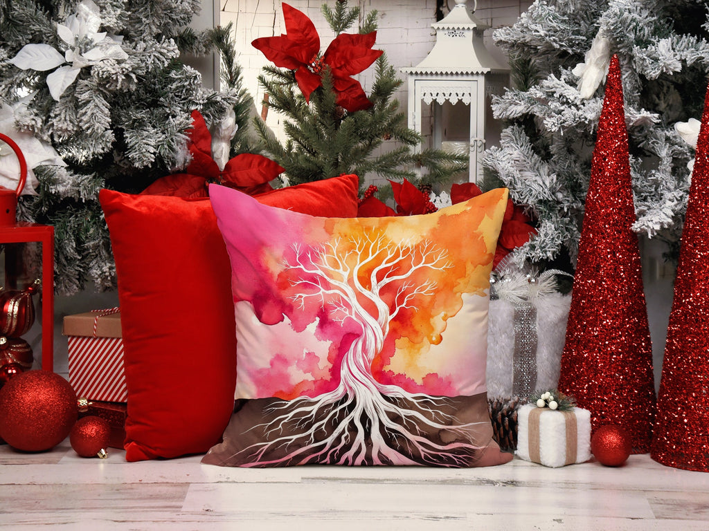 Rooted in Lesbian Pride Decorative Throw Pillow 18x18 Indoor Outdoor Accent Cushion, Fabric Cover with Insert for Sofa, Bed, Porch & Living Room