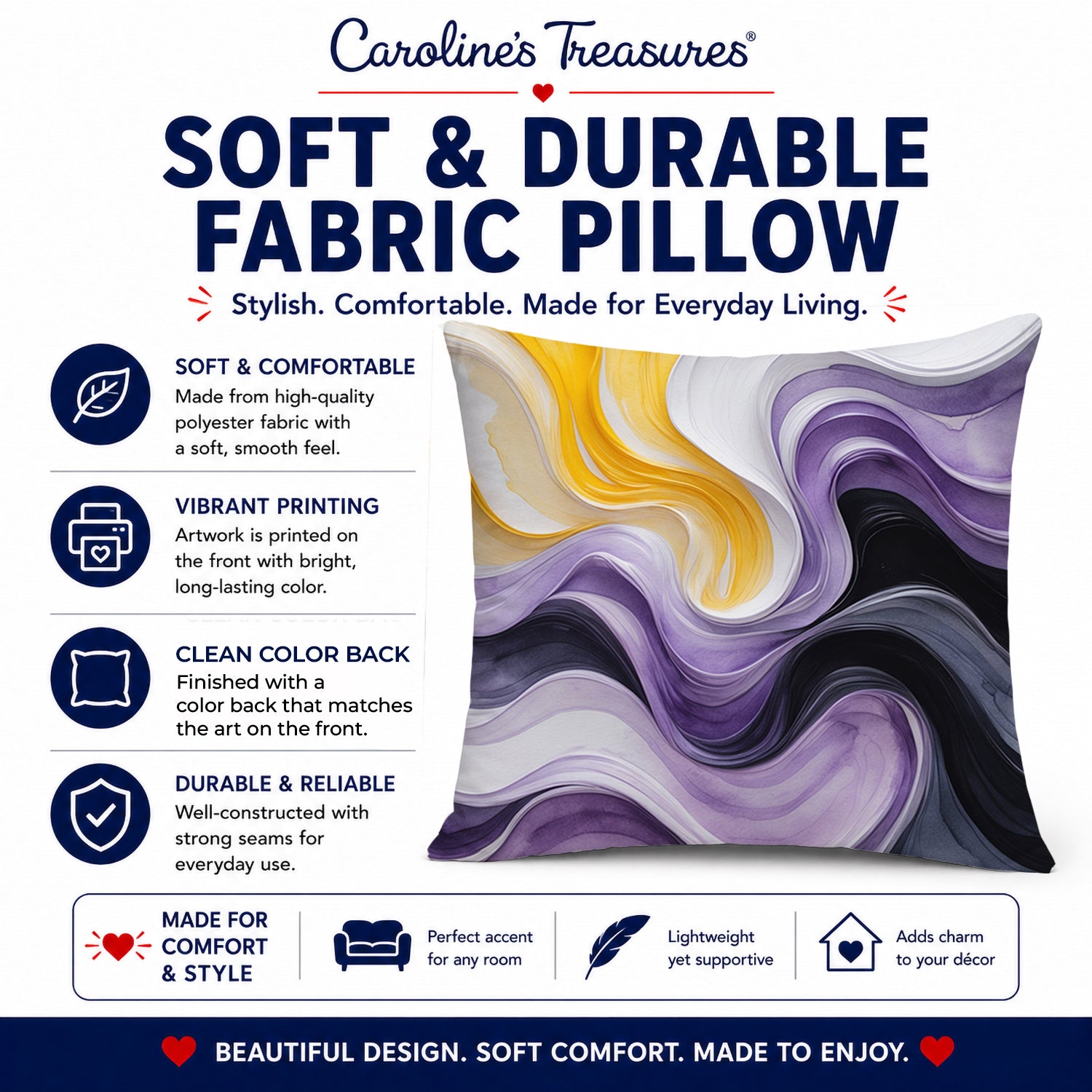 Nonbinary Pride Decorative Throw Pillow 14x14 Indoor Outdoor Accent Cushion, Fabric Cover with Insert for Sofa, Bed, Porch & Living Room