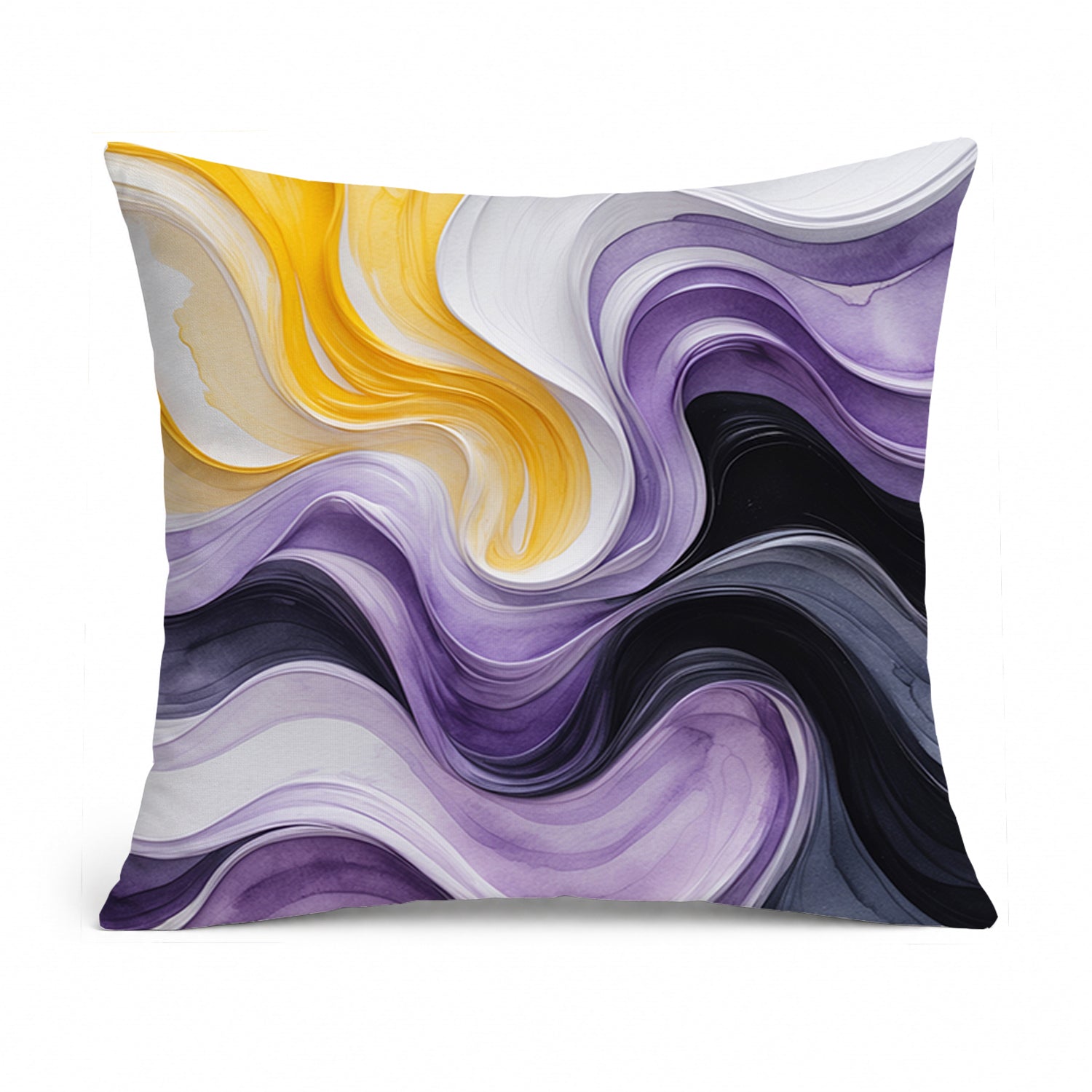 Nonbinary Pride Decorative Throw Pillow 14x14 Indoor Outdoor Accent Cushion, Fabric Cover with Insert for Sofa, Bed, Porch & Living Room