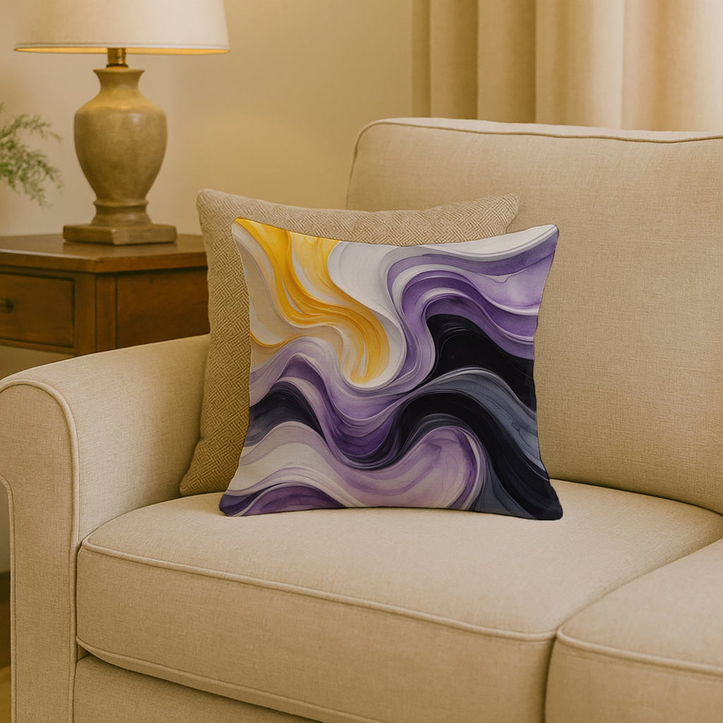 Nonbinary Pride Decorative Throw Pillow 18x18 Indoor Outdoor Accent Cushion, Fabric Cover with Insert for Sofa, Bed, Porch & Living Room
