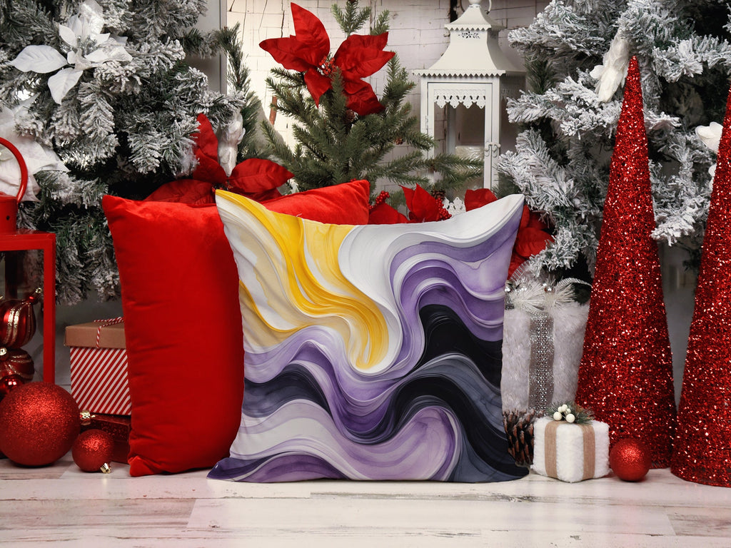 Nonbinary Pride Decorative Throw Pillow 18x18 Indoor Outdoor Accent Cushion, Fabric Cover with Insert for Sofa, Bed, Porch & Living Room