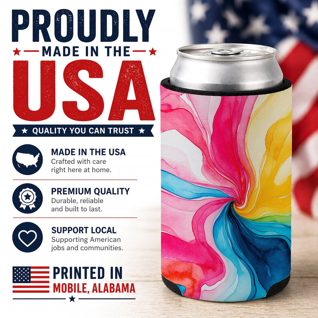 Pansexual Pride Can or Bottle Hugger Cooler Sleeve for Standard 12 oz Cans, Insulated Foam Beer & Soda Can Hugger Reusable