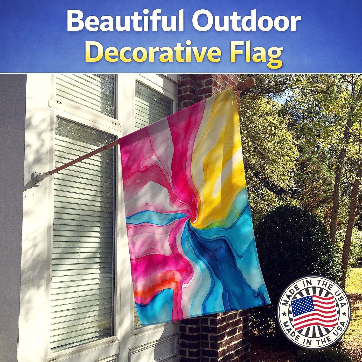 Pansexual Pride House Flag 28x40 Porch Sleeve Pole Decorative Outside Yard Banner Artwork Wall Hanging, Polyester