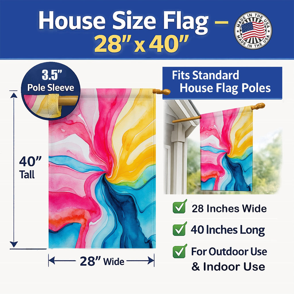 Pansexual Pride House Flag 28x40 Porch Sleeve Pole Decorative Outside Yard Banner Artwork Wall Hanging, Polyester