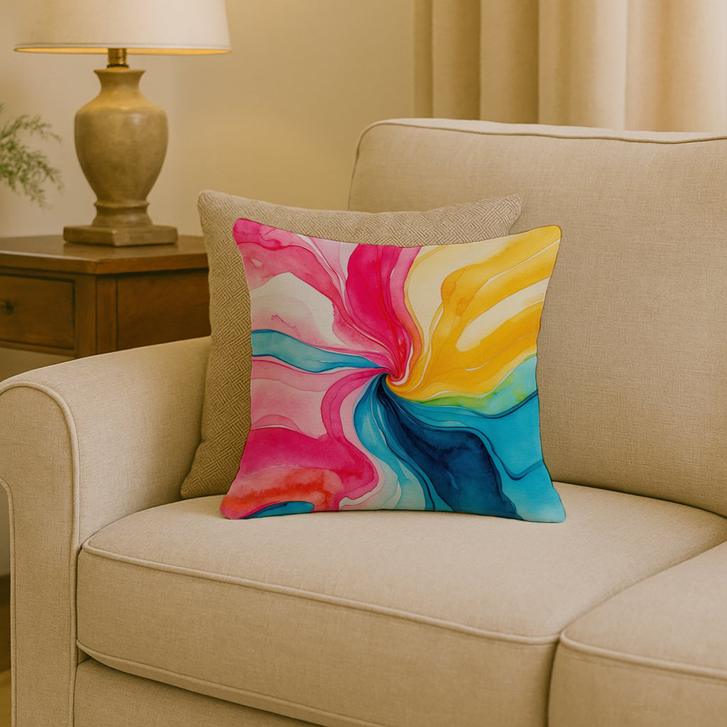 Pansexual Pride Decorative Throw Pillow 18x18 Indoor Outdoor Accent Cushion, Fabric Cover with Insert for Sofa, Bed, Porch & Living Room