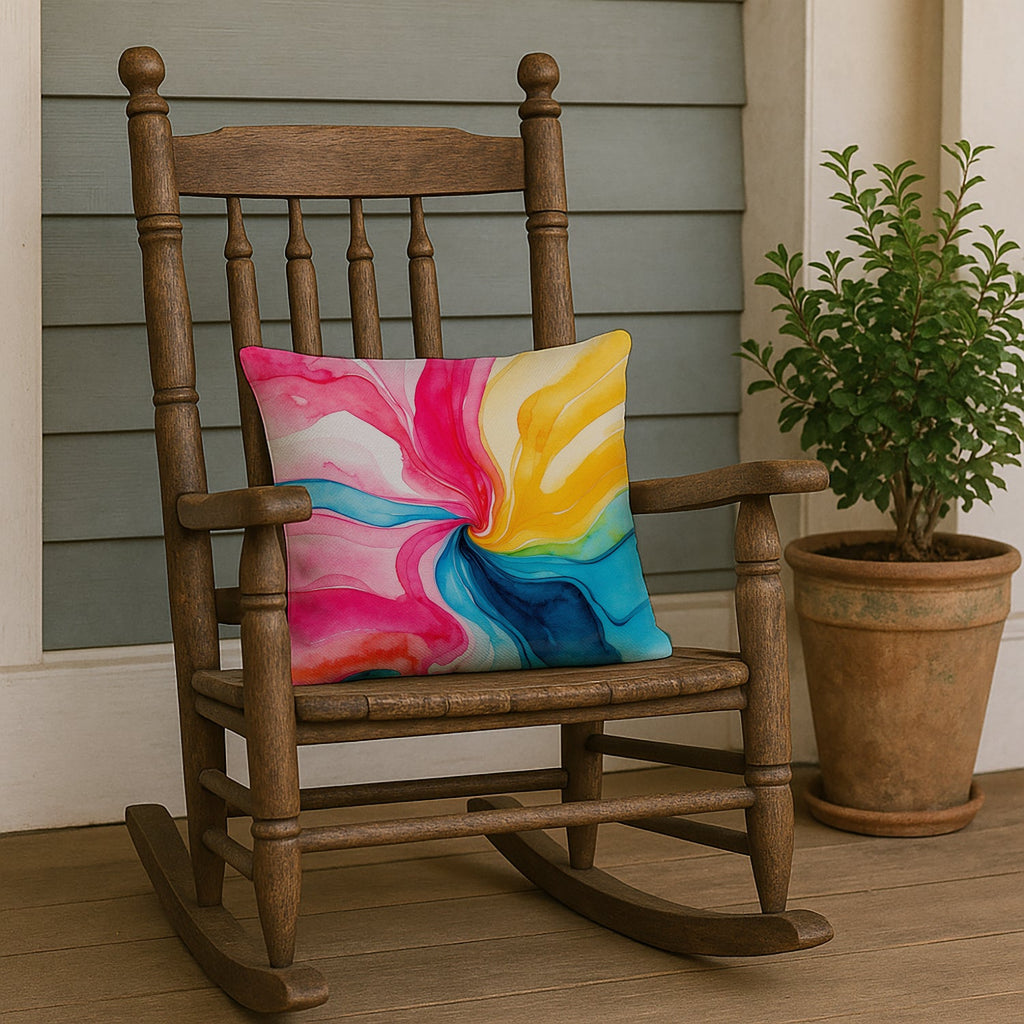 Pansexual Pride Decorative Throw Pillow 18x18 Indoor Outdoor Accent Cushion, Fabric Cover with Insert for Sofa, Bed, Porch & Living Room