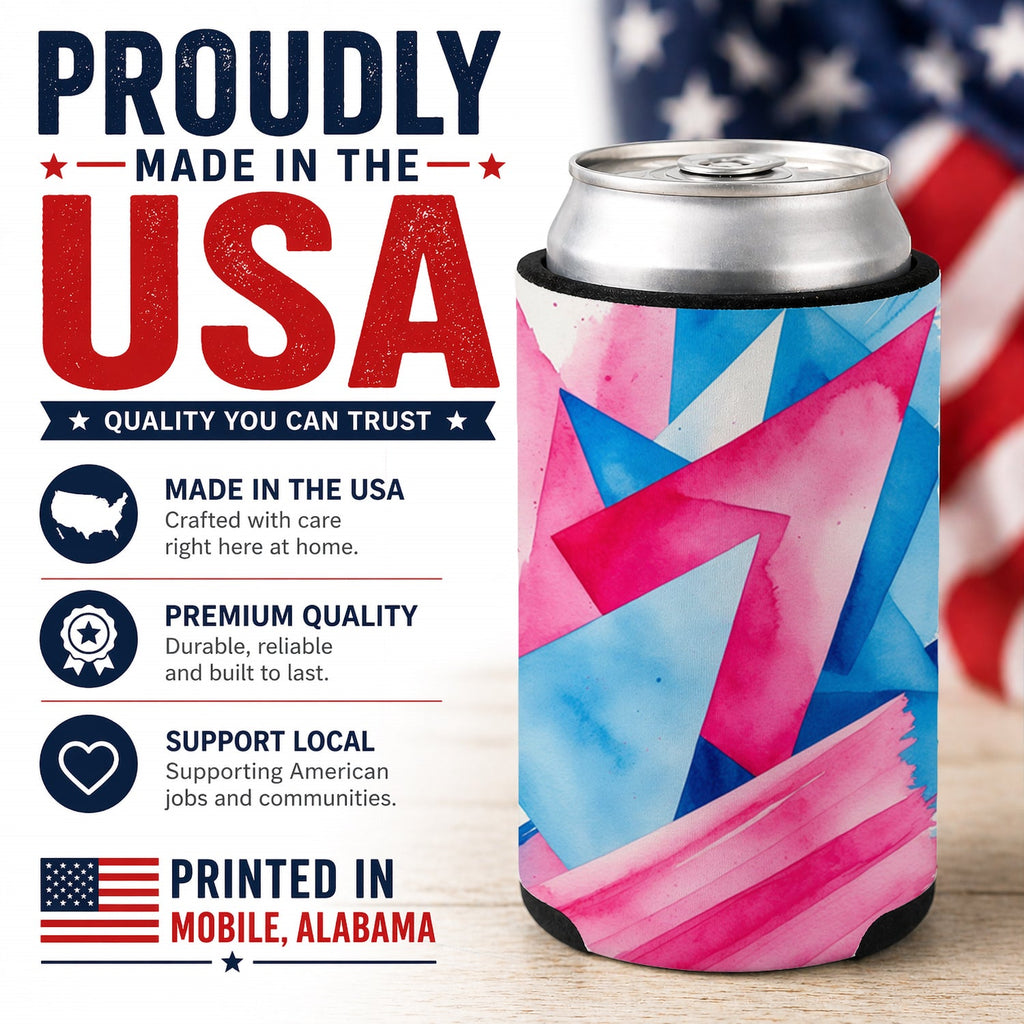 Trans and Proud Pride Can or Bottle Hugger Cooler Sleeve for Standard 12 oz Cans, Insulated Foam Beer & Soda Can Hugger Reusable