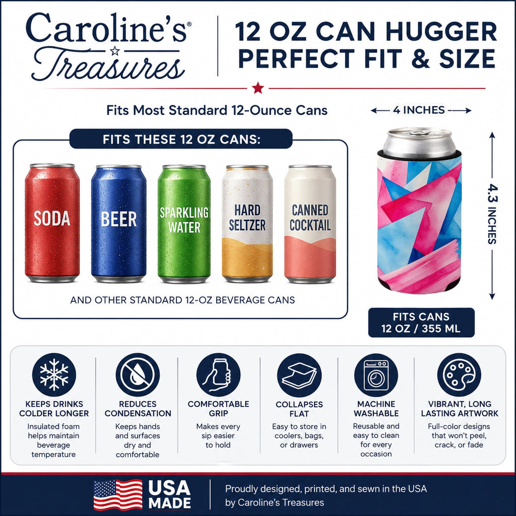 Trans and Proud Pride Can or Bottle Hugger Cooler Sleeve for Standard 12 oz Cans, Insulated Foam Beer & Soda Can Hugger Reusable