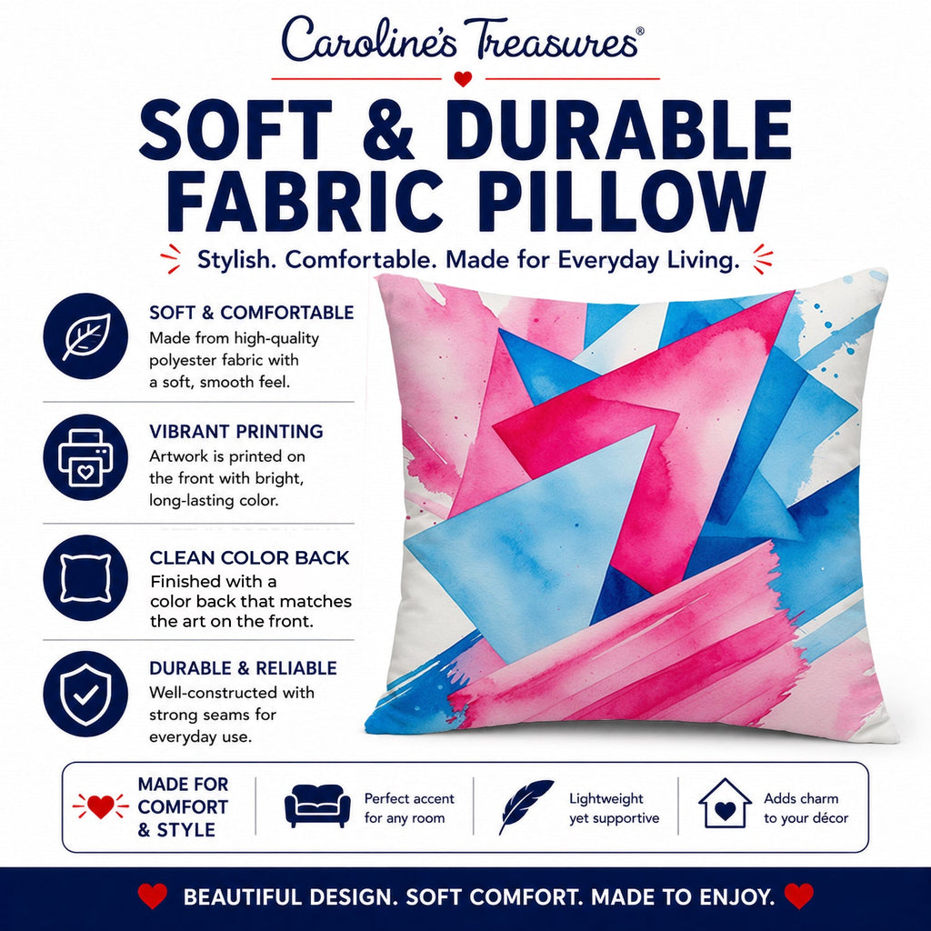 Trans and Proud Pride Decorative Throw Pillow 14x14 Indoor Outdoor Accent Cushion, Fabric Cover with Insert for Sofa, Bed, Porch & Living Room