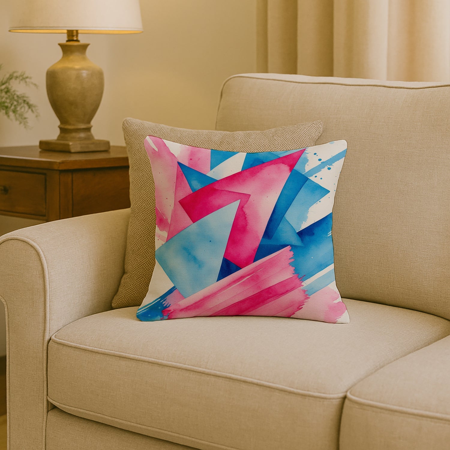 Trans and Proud Pride Decorative Throw Pillow 18x18 Indoor Outdoor Accent Cushion, Fabric Cover with Insert for Sofa, Bed, Porch & Living Room