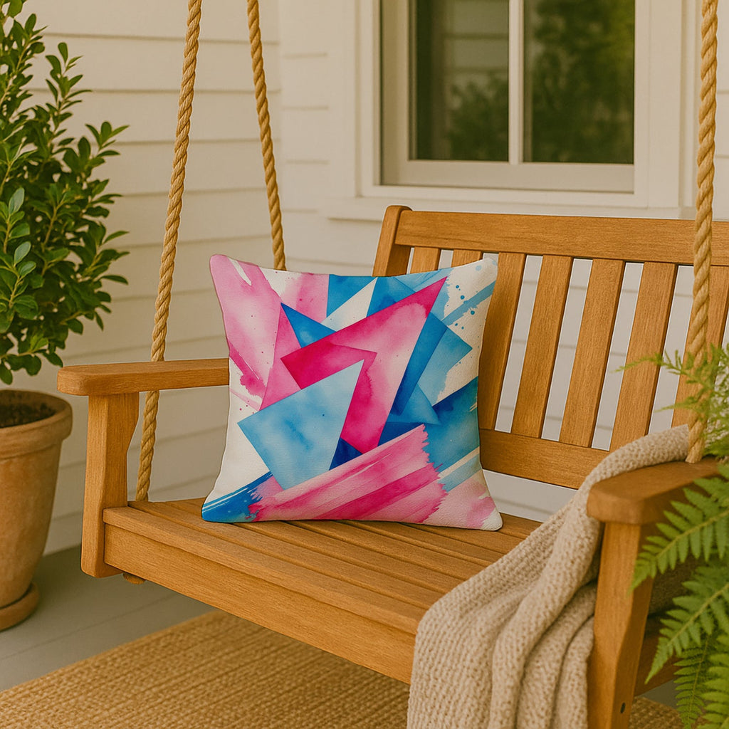 Trans and Proud Pride Decorative Throw Pillow 18x18 Indoor Outdoor Accent Cushion, Fabric Cover with Insert for Sofa, Bed, Porch & Living Room