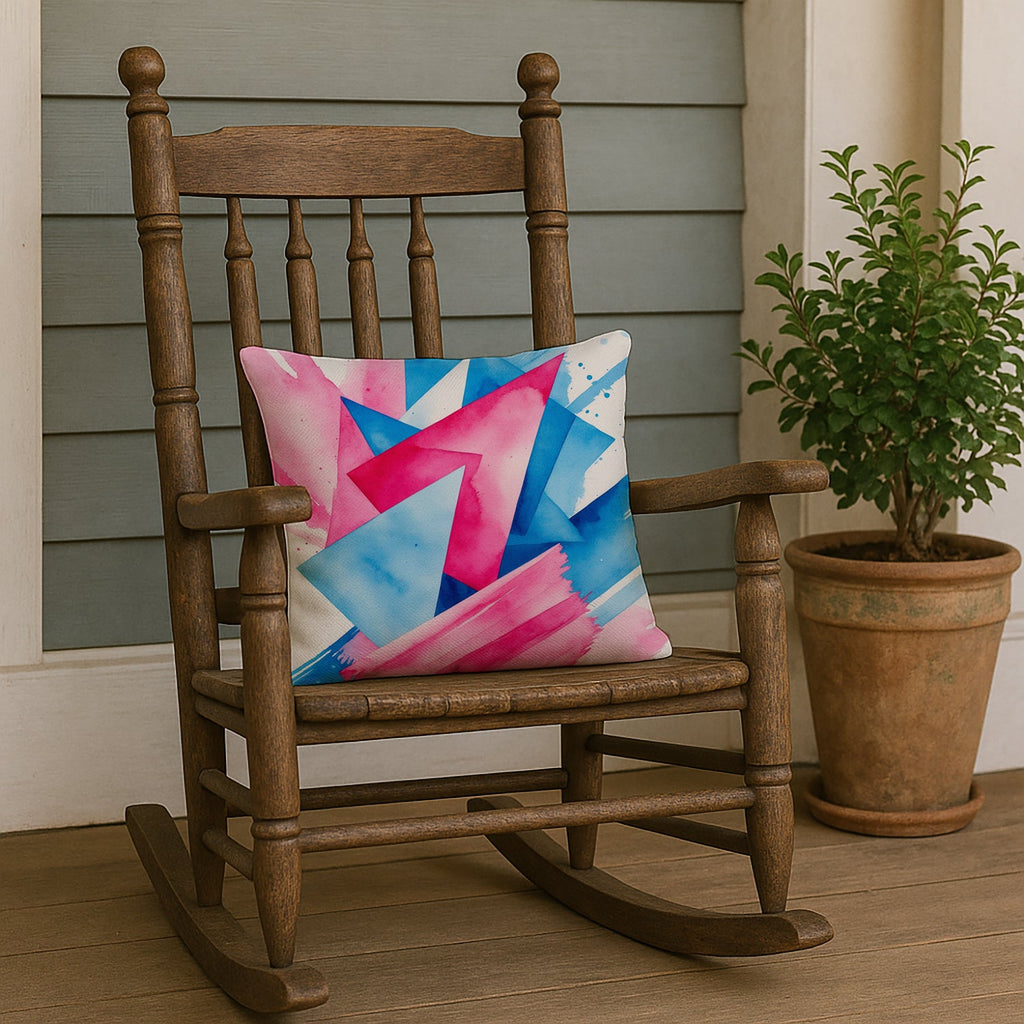 Trans and Proud Pride Decorative Throw Pillow 18x18 Indoor Outdoor Accent Cushion, Fabric Cover with Insert for Sofa, Bed, Porch & Living Room