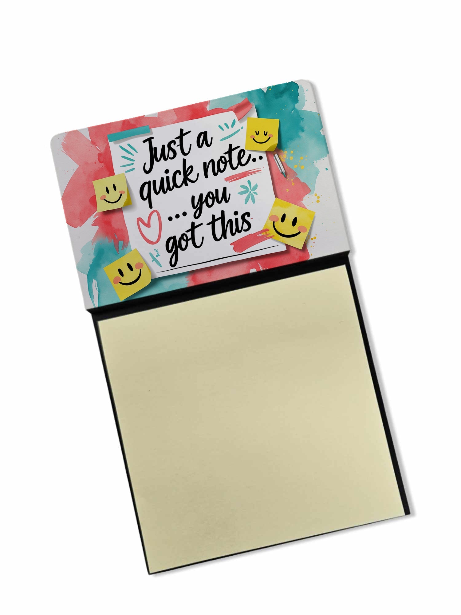 Just a Quick Note You Got This Funny Sticky Note Holder Refillable Desk Dispenser Accessory with 3x3 Notes