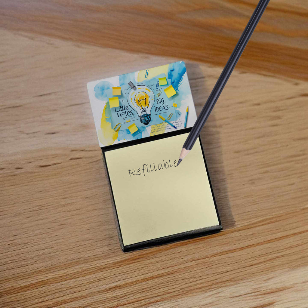 Little Notes Big Ideas Funny Sticky Note Holder Refillable Desk Dispenser Accessory with 3x3 Notes