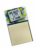 One Note at a Time Gets It Done Funny Sticky Note Holder Refillable Desk Dispenser Accessory with 3x3 Notes