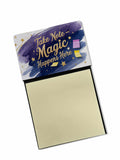 Take Note Magic Happens Here Funny Sticky Note Holder Refillable Desk Dispenser Accessory with 3x3 Notes