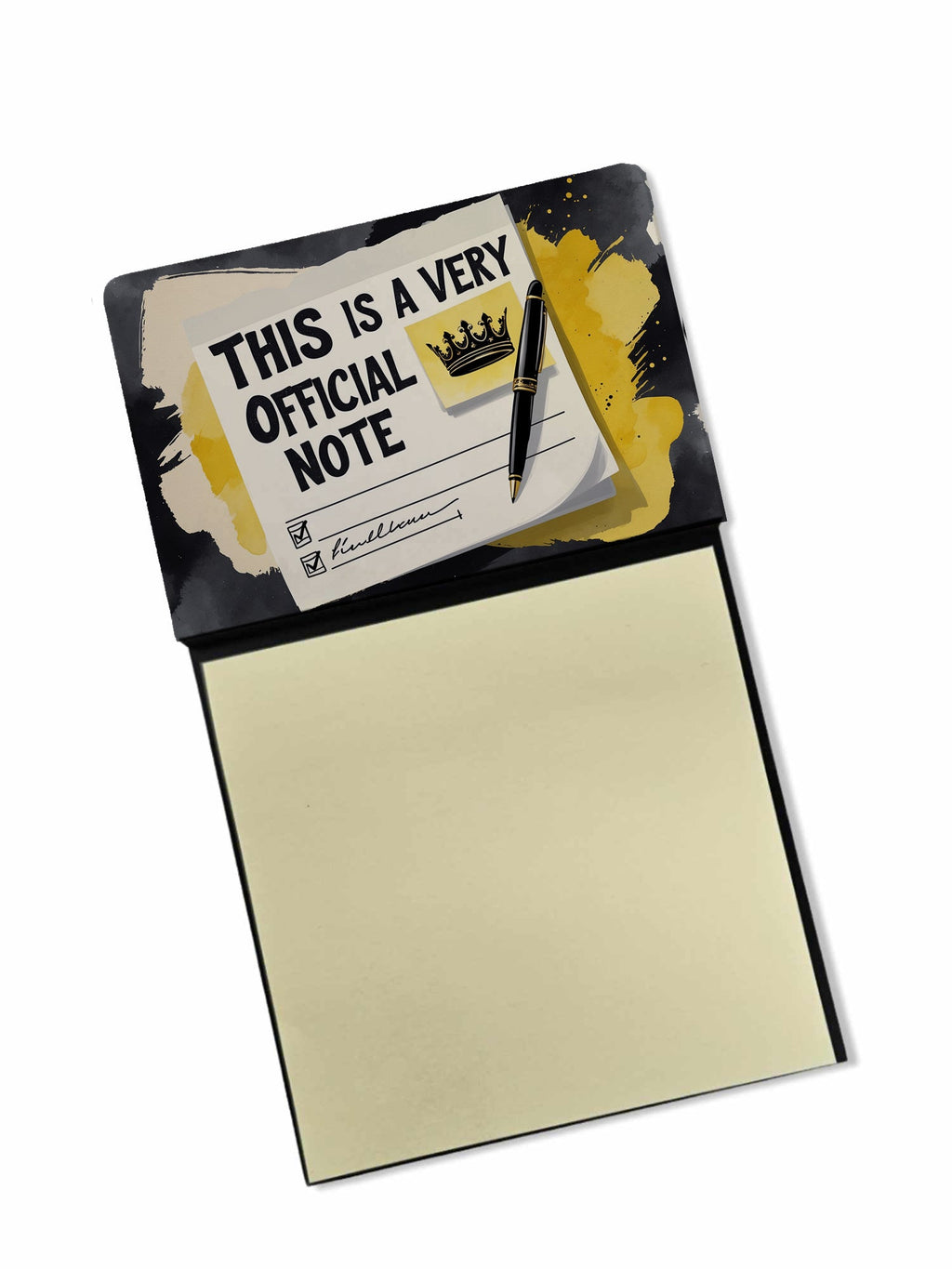 This Is a Very Official Note Funny Sticky Note Holder Refillable Desk Dispenser Accessory with 3x3 Notes