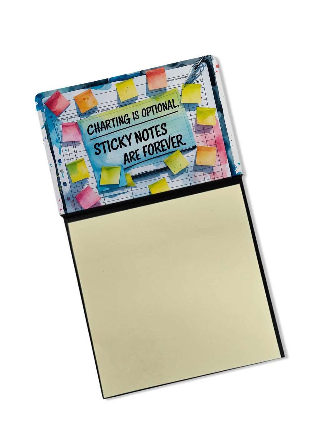 Charting is optional Sticky Note Holder Funny Nurse Saying Desk Dispenser with 3x3 Notes