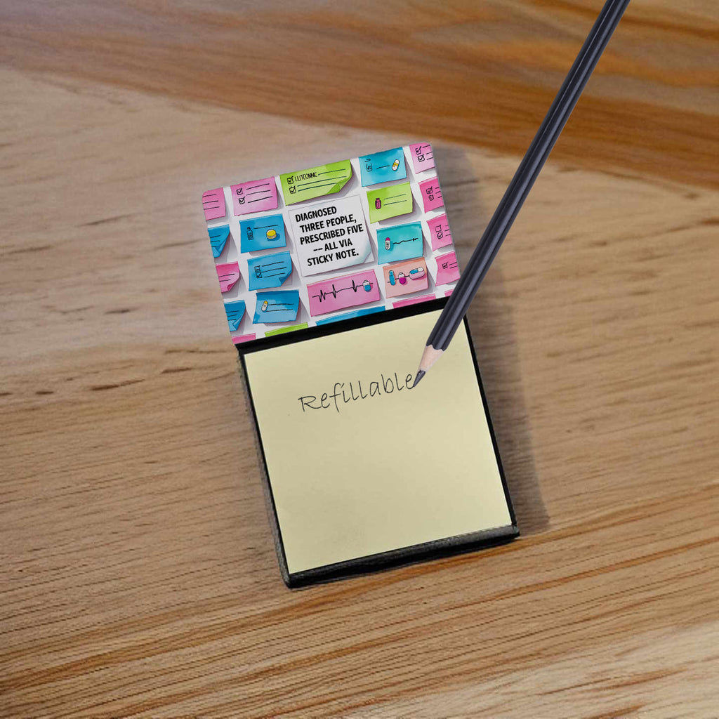 Diagnosed three people, prescribed five Sticky Note Holder Funny Nurse Saying Desk Dispenser with 3x3 Notes