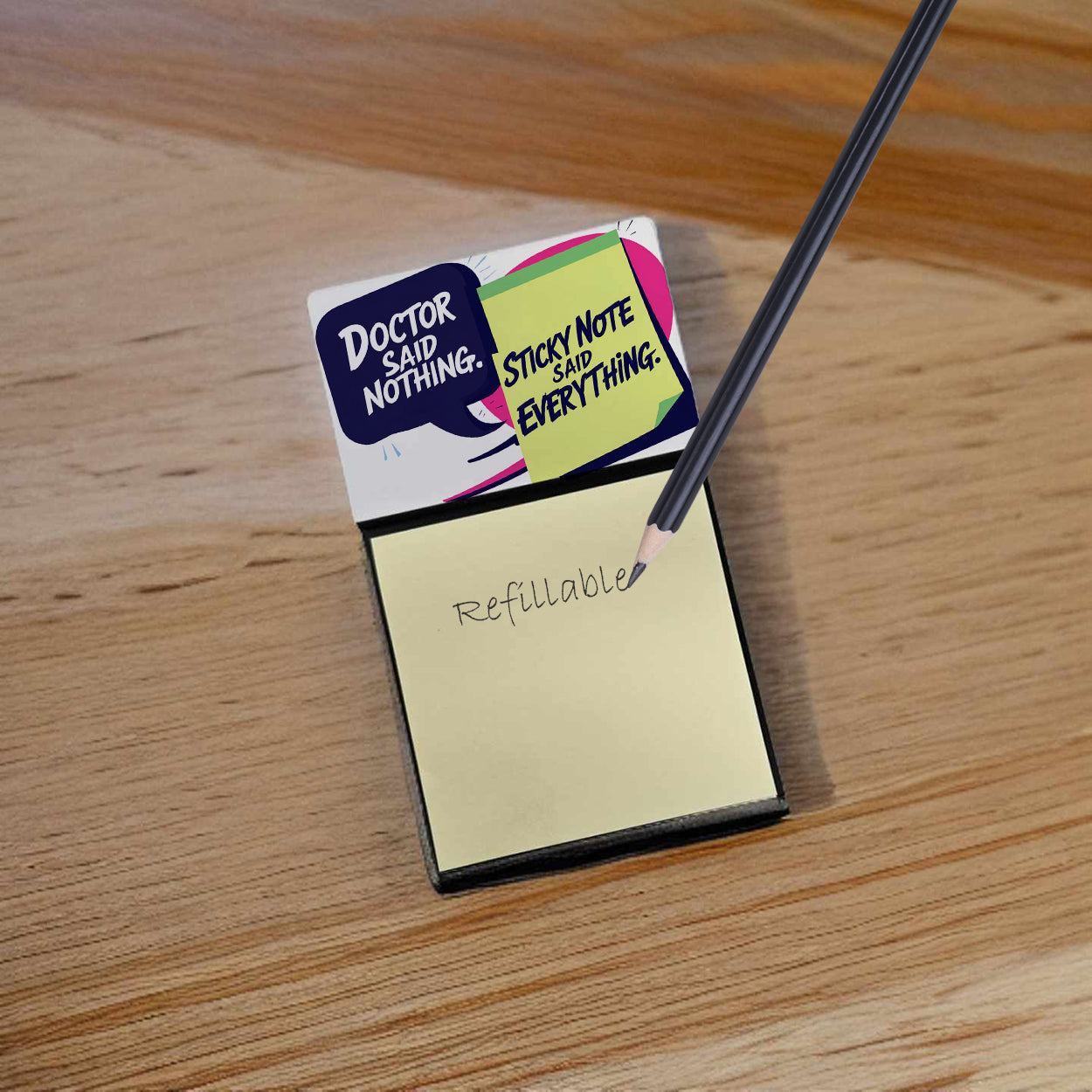 Doctor said nothing Sticky Note Holder Funny Nurse Saying Desk Dispenser with 3x3 Notes