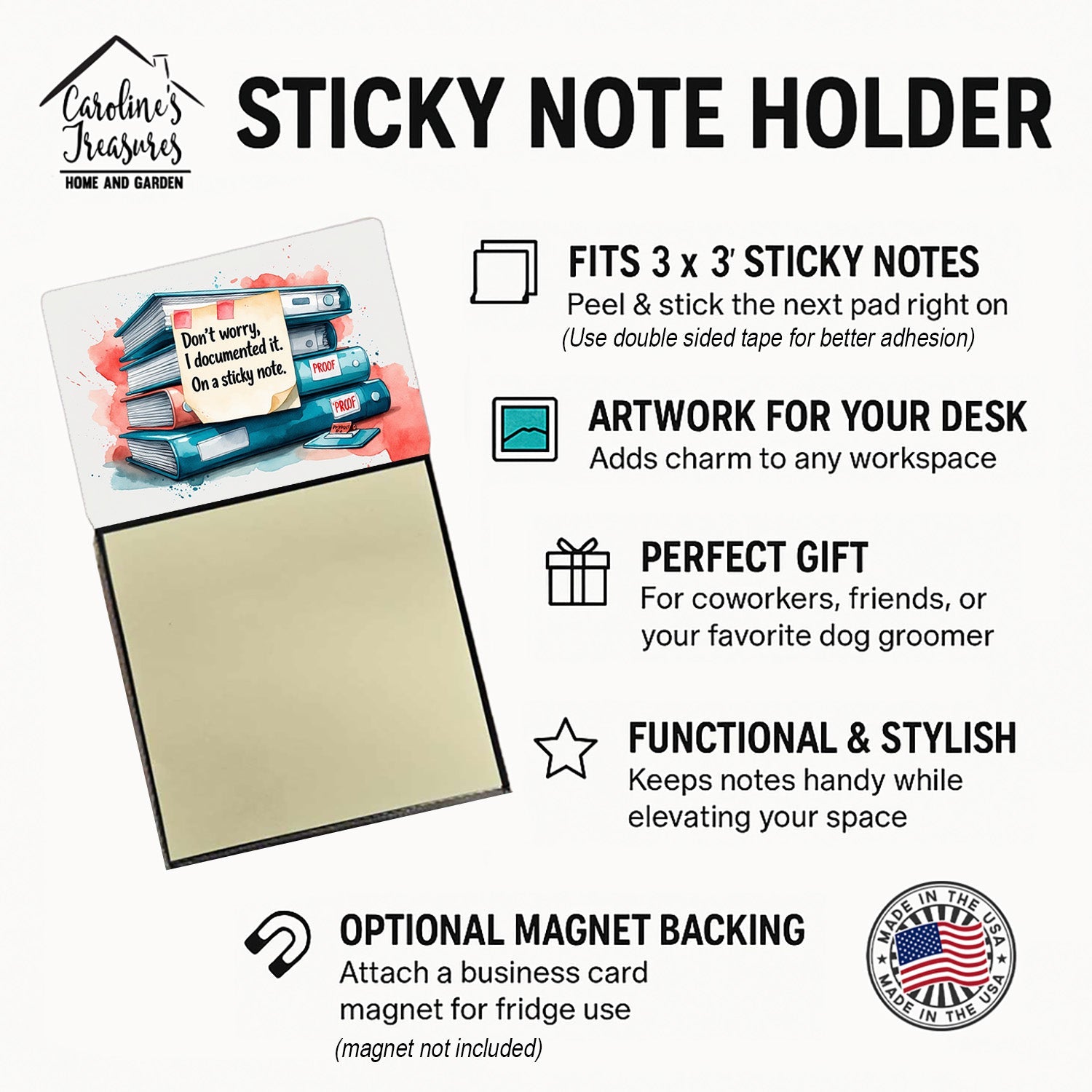 Don’t worry I documented it Sticky Note Holder Funny Nurse Saying Desk Dispenser with 3x3 Notes