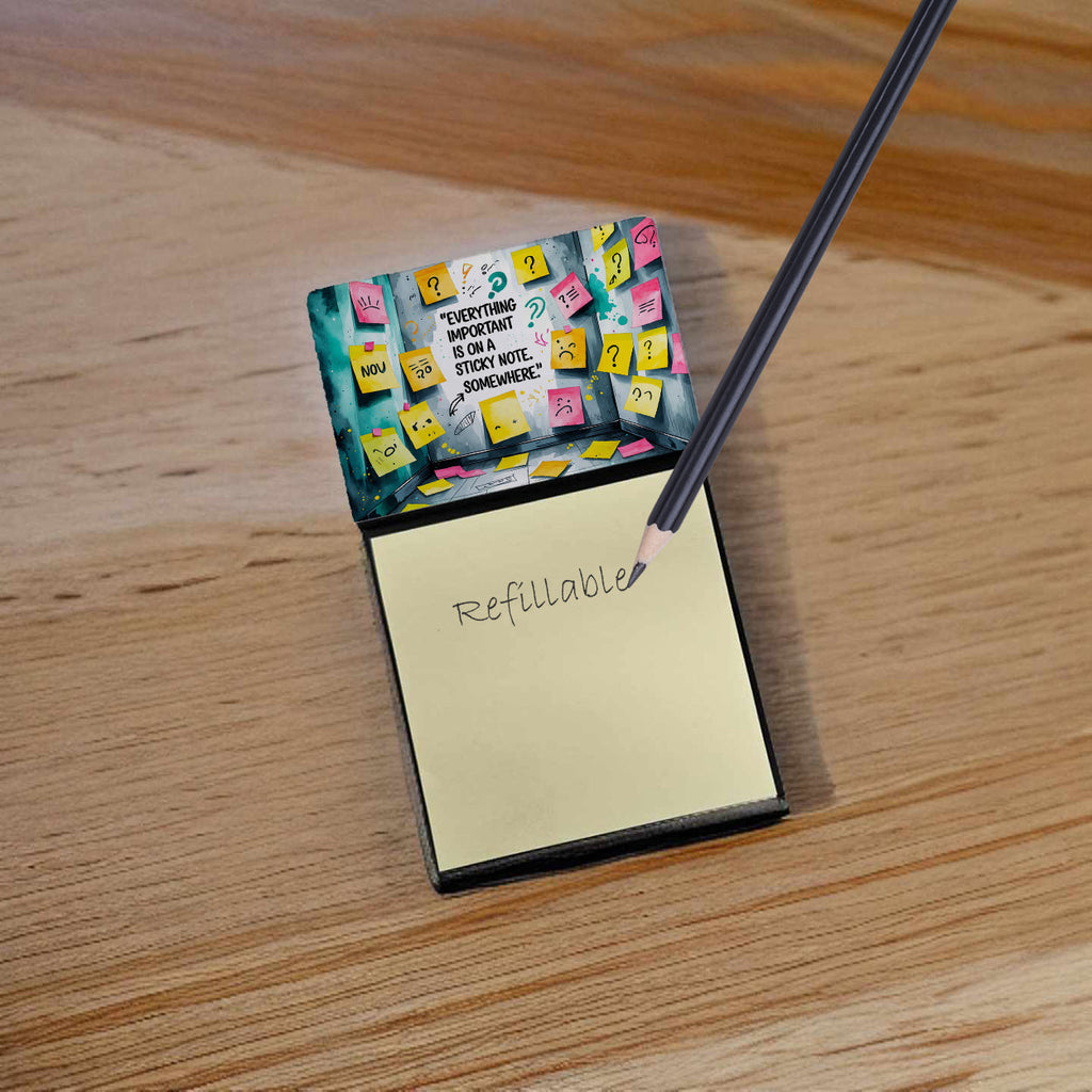 Everything important Sticky Note Holder Funny Nurse Saying Desk Dispenser with 3x3 Notes