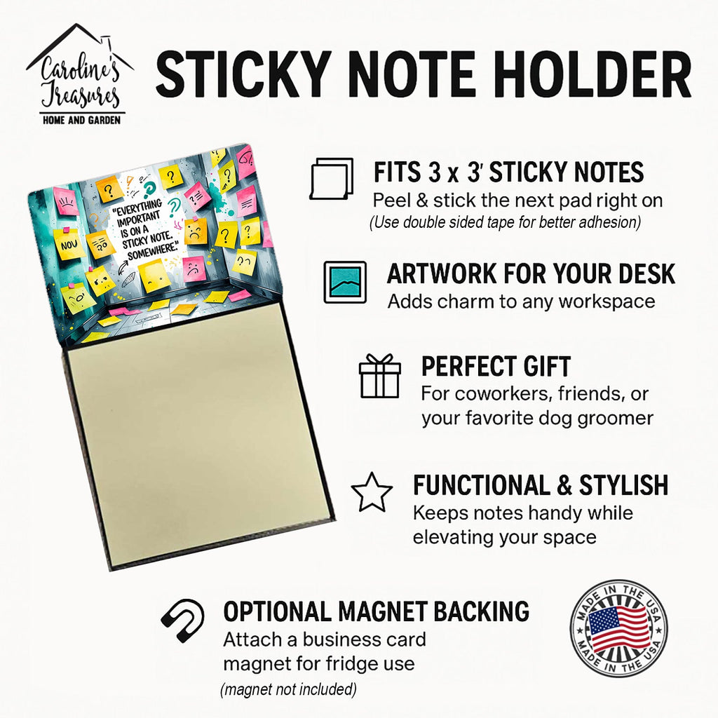 Everything important Sticky Note Holder Funny Nurse Saying Desk Dispenser with 3x3 Notes