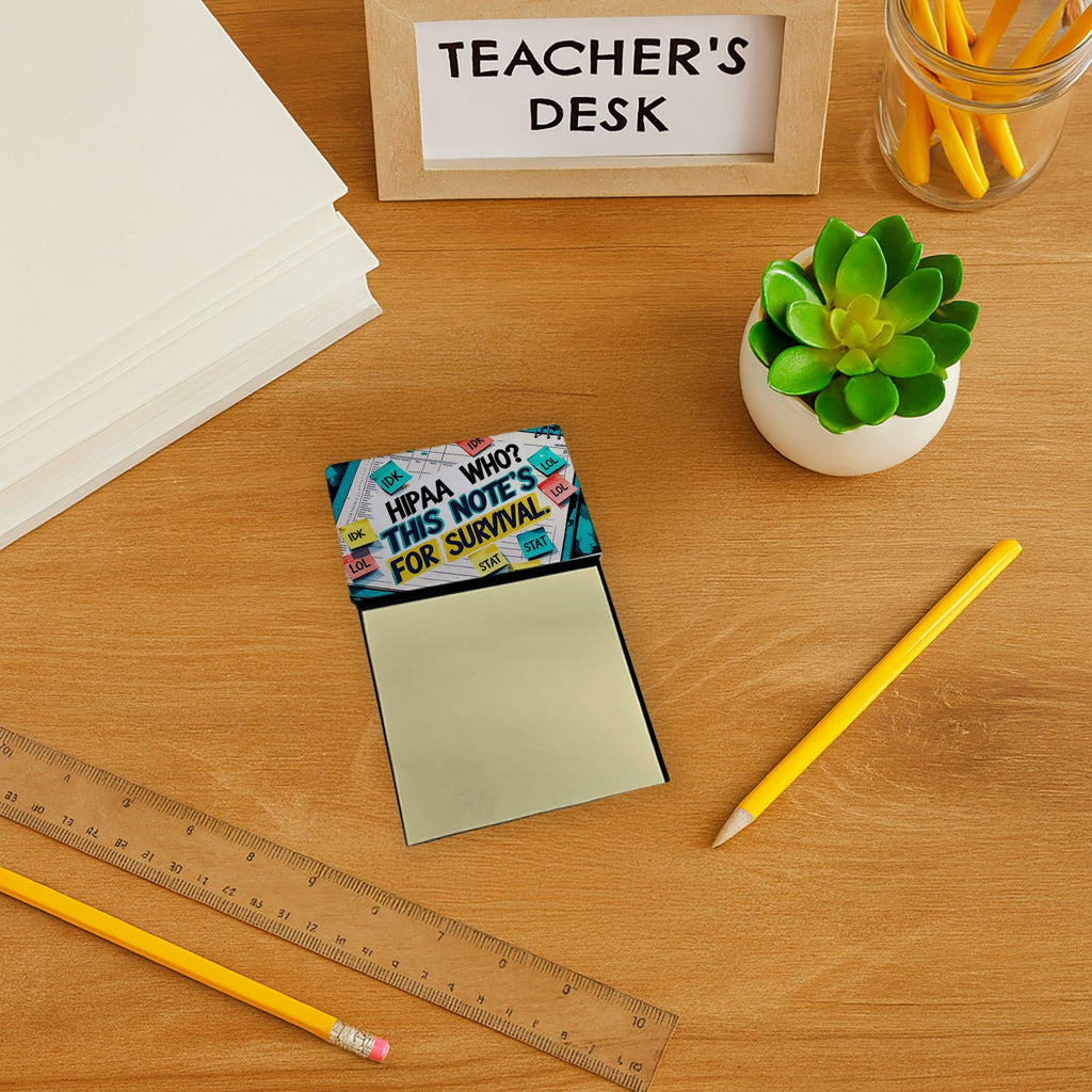 HIPAA who Sticky Note Holder Funny Nurse Saying Desk Dispenser with 3x3 Notes
