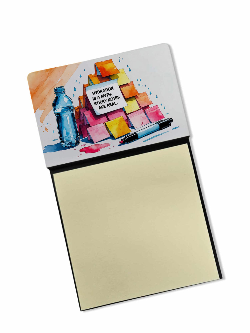 Hydration is a myth Sticky Note Holder Funny Nurse Saying Desk Dispenser with 3x3 Notes