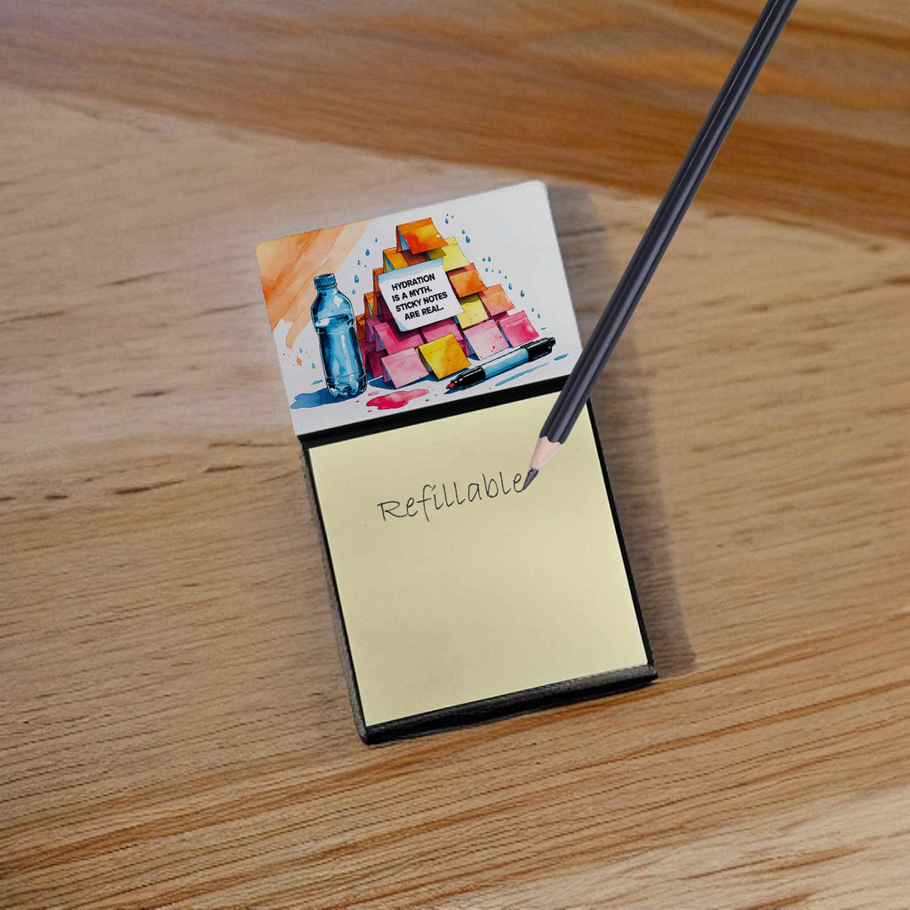 Hydration is a myth Sticky Note Holder Funny Nurse Saying Desk Dispenser with 3x3 Notes