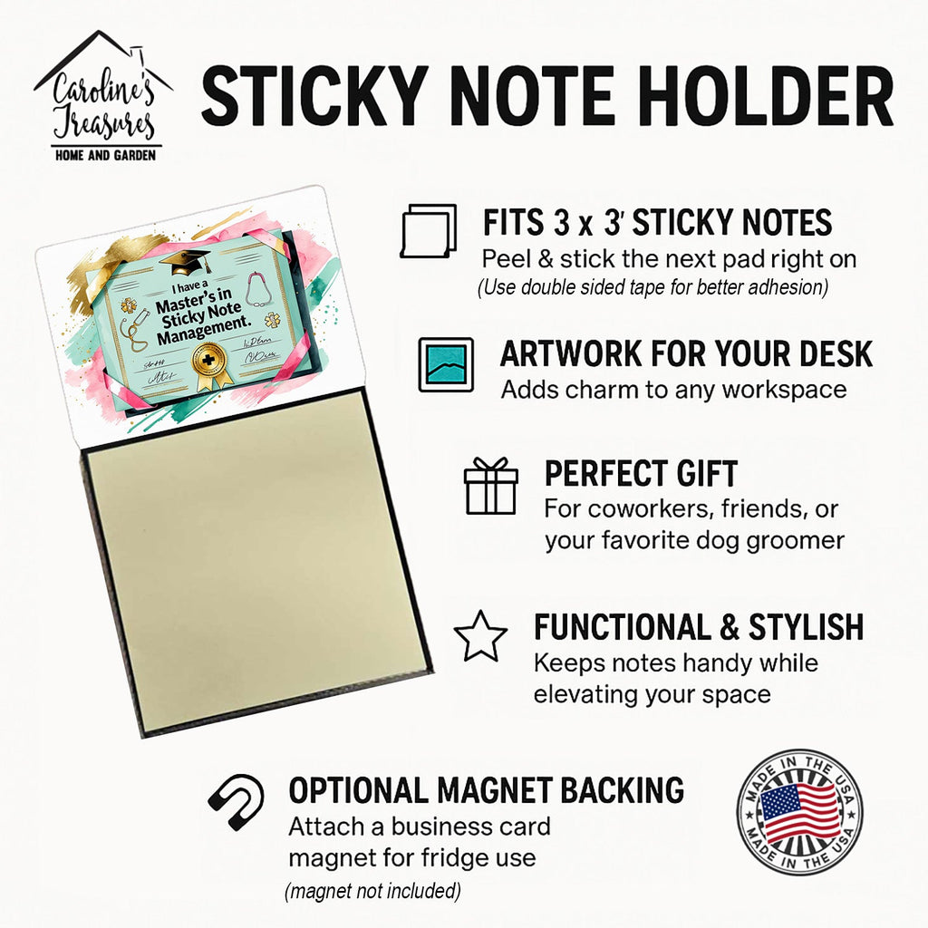 I have a master’s Sticky Note Holder Funny Nurse Saying Desk Dispenser with 3x3 Notes