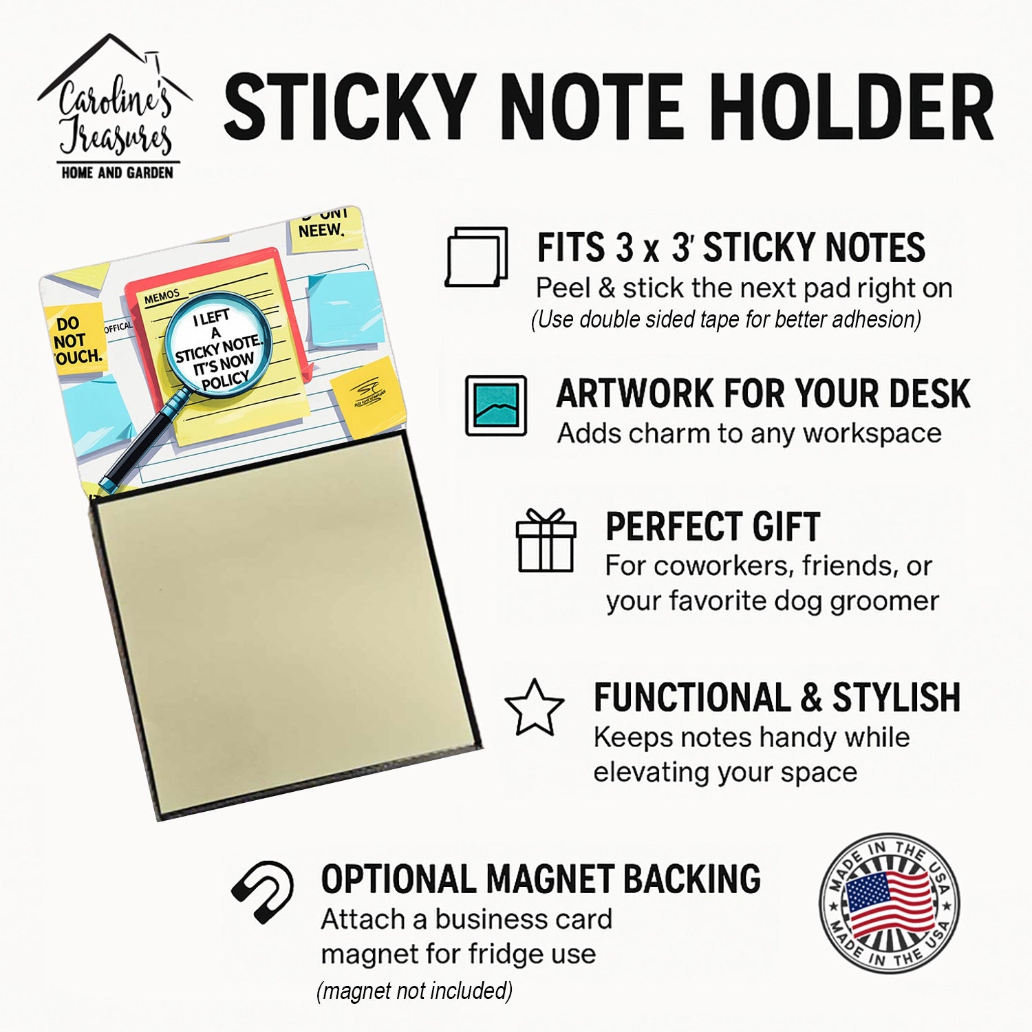 It’s now policy Sticky Note Holder Funny Nurse Saying Desk Dispenser with 3x3 Notes