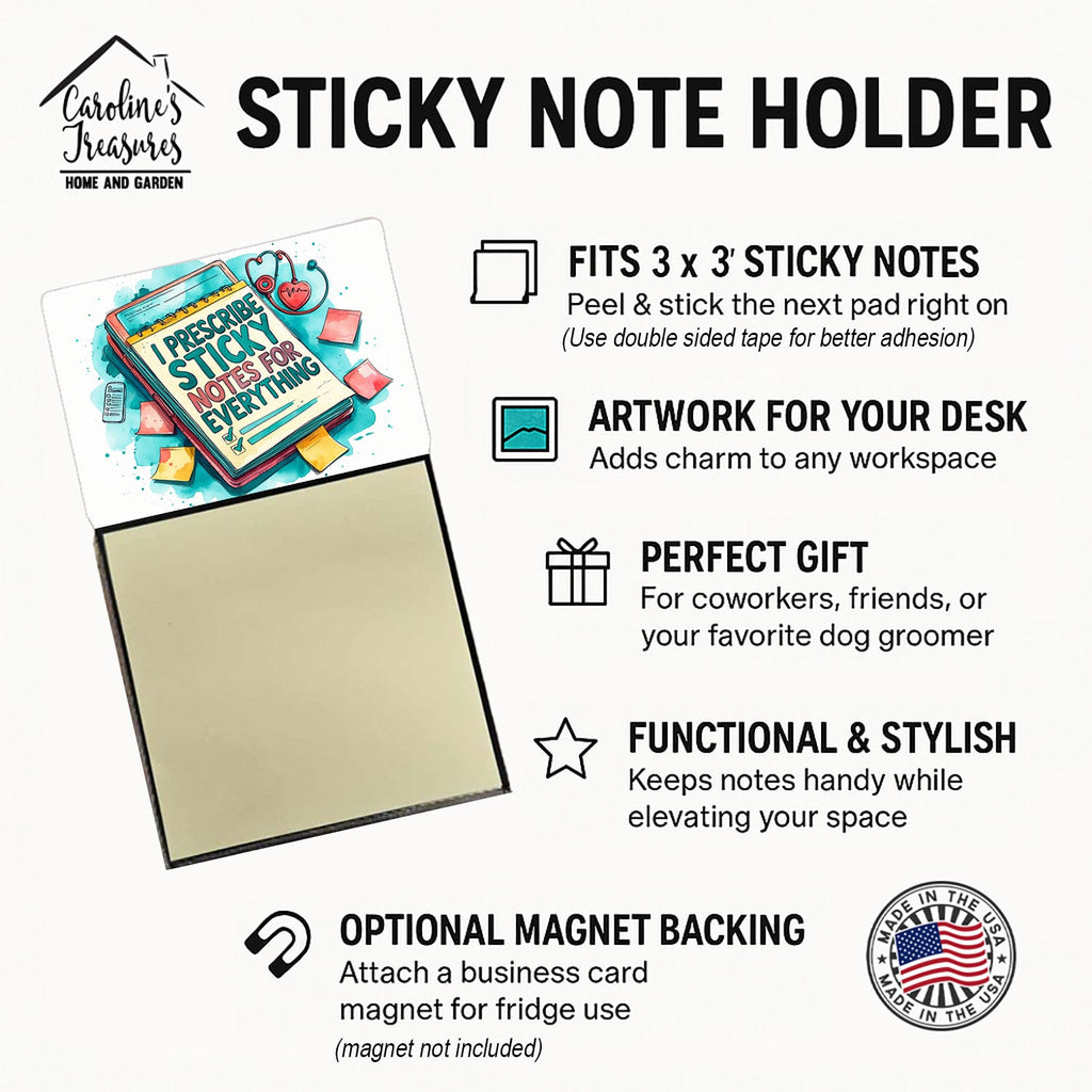 I prescribe for everything Sticky Note Holder Funny Nurse Saying Desk Dispenser with 3x3 Notes