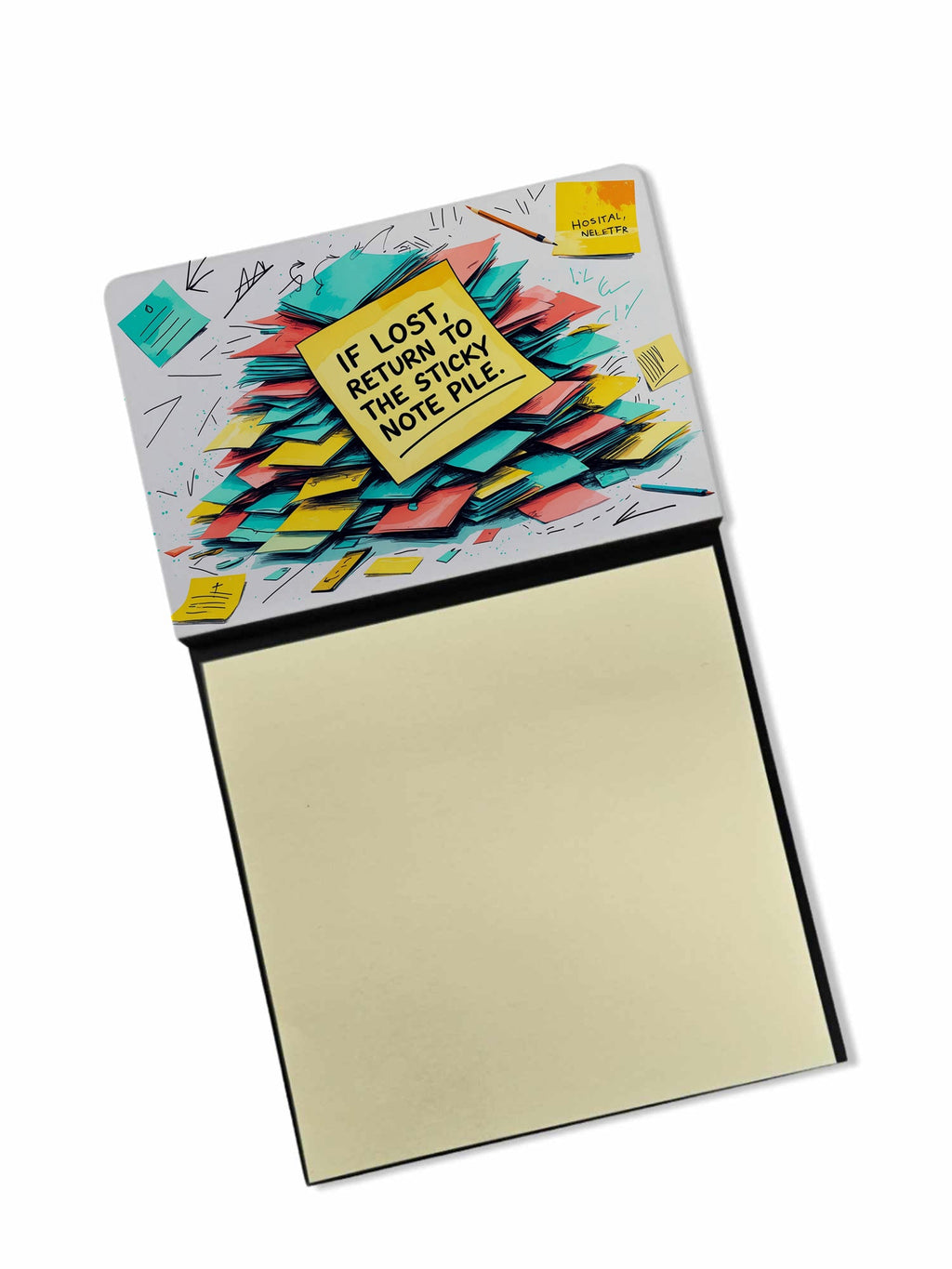 If lost, return to the pile Sticky Note Holder Funny Nurse Saying Desk Dispenser with 3x3 Notes