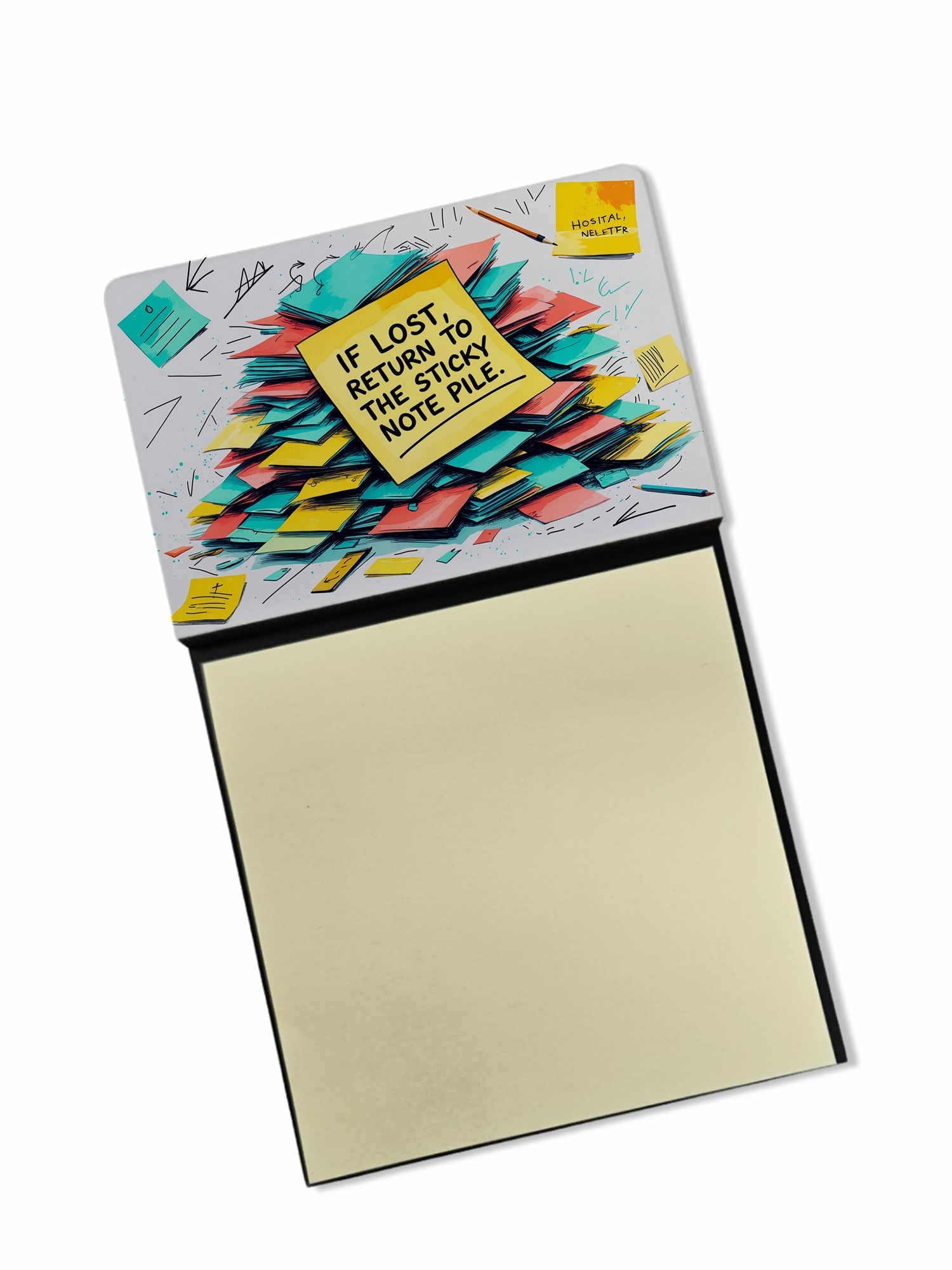 If lost, return to the pile Sticky Note Holder Funny Nurse Saying Desk Dispenser with 3x3 Notes